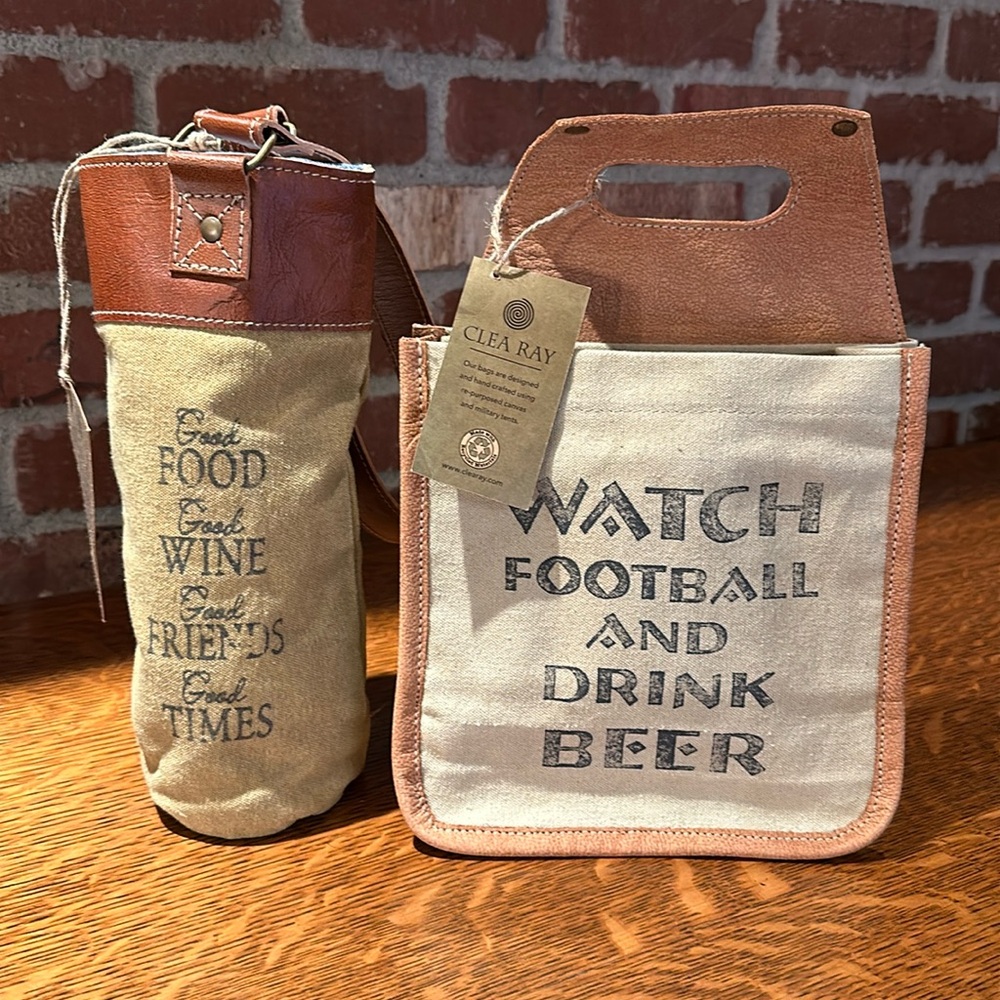 NWT Clea Ray Canvas Beer And Wine Caddy